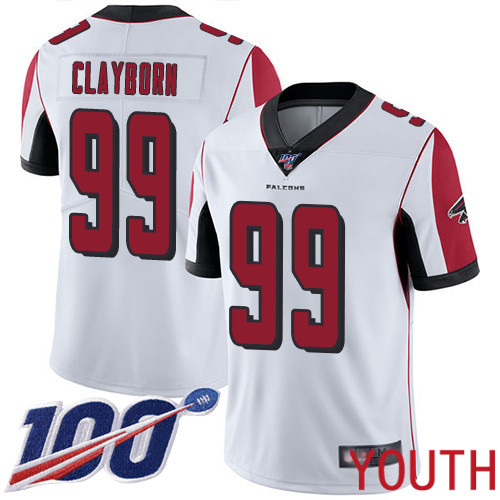 Atlanta Falcons Limited White Youth Adrian Clayborn Road Jersey NFL Football 99 100th Season Vapor Untouchable